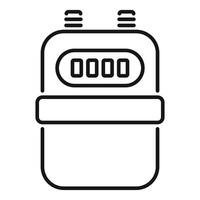 Gas meter measuring energy consumption with four zeros displayed vector
