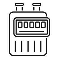 Electric meter showing zero consumption with digital display and two terminals vector