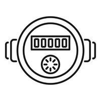 Water meter measuring water consumption with counter displaying zeros vector