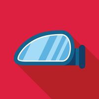 Wing mirror reflecting light on red background vector