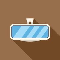 Rearview mirror reflecting light with brown background vector
