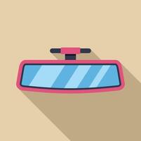 Pink rearview mirror reflecting light with long shadow vector