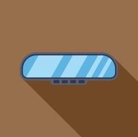 Car rearview mirror with buttons showing road reflection vector