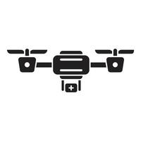 Medical drone delivering first aid kit, using innovative technology for emergency response vector