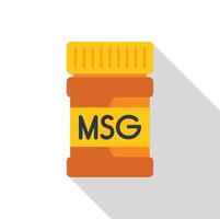 Plastic jar containing monosodium glutamate or msg flavor enhancer vector