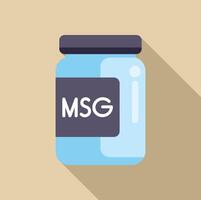 Glass jar containing monosodium glutamate msg flavor enhancer vector