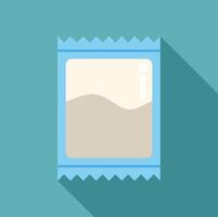 Wet wipe packaging with long shadow on turquoise background vector