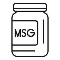Monosodium glutamate jar enhancing food flavor with msg crystals vector