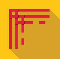 Red geometric shapes creating abstract design on yellow background vector