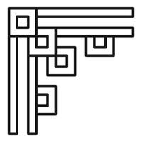 Decorative corner element forming abstract geometric pattern vector