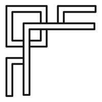 Intertwined geometric pattern forming abstract corner design vector