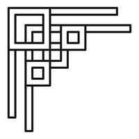 Abstract geometric corner element forming a decorative border vector