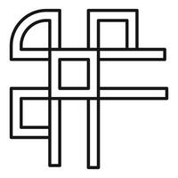 Abstract geometric intertwined lines creating unique symbol vector