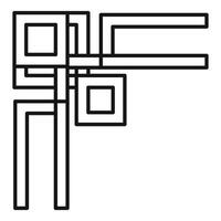 Modern abstract geometric shape connecting lines and squares vector