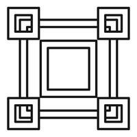 Blockchain technology connecting blocks with lines forming a square shape vector