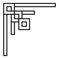 Decorative corner element with geometric shapes forming abstract design vector
