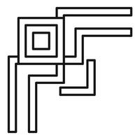 Abstract geometric pattern forming intertwined lines and squares vector