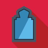 Eastern arch showing islamic architecture on red background vector
