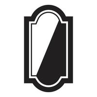 Elegant arch mirror reflecting light and shadow vector
