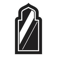 Broken mirror reflecting light in traditional arabic style frame vector