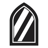 Arched window reflecting diagonal lines creating abstract pattern vector