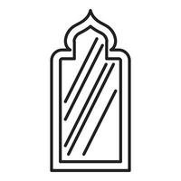 Traditional arabic rectangular mirror reflecting light with simple lines design vector
