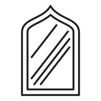Elegant arch window reflecting light, minimalist line art design vector