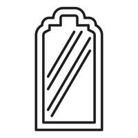 Rectangular mirror with handle and rounded corners reflecting light strokes vector