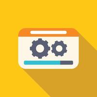 Website under construction with progress bar and gears rotating vector