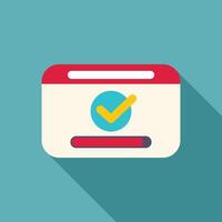 Website showing check mark in loading page with progress bar vector