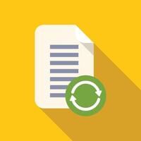 Document processing is renewing with circular arrows showing refresh vector