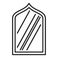 Moroccan mirror reflecting light with simple lines drawing vector