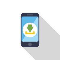 Smartphone showing downloading data icon on screen vector