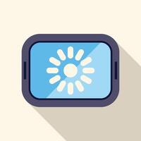 Smartphone showing rotating loading spinner on blue screen vector