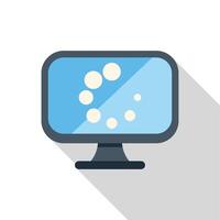 Desktop computer displaying loading status with rotating circles animation vector
