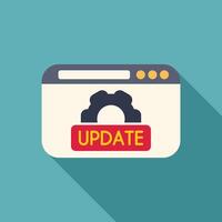 Website update with gear icon displaying on screen vector