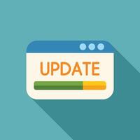Software update progress bar on computer screen displaying installation progress vector