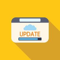 Software update progress bar showing updating concept vector