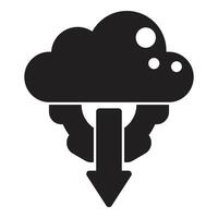 Cloud computing data downloading with gear symbol, cloud service and technology integration vector