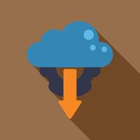 Cloud computing data storage downloading with gear and arrow vector