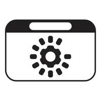 Phone screen showing rotating gear, loading or processing concept vector