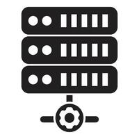 Server rack configuration and maintenance icon showing data center management vector