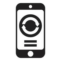 Mobile phone showing rotating arrows sync symbol vector