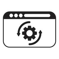 Website update and maintenance process with rotating gear icon vector