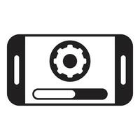Smartphone showing software update progress with gear icon vector