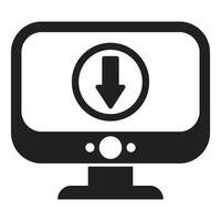 Downloading files from internet using desktop computer monitor vector
