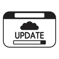 System updating on cloud computing platform with progress bar vector