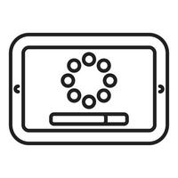 System software update or program installation process, loading bar and buffer symbol on tablet screen vector