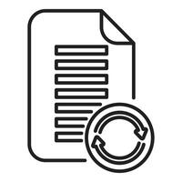 Simple line drawing of a document page being updated or refreshed vector