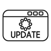 Software update process displaying on web browser window vector